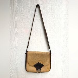 Handmade Brown Leather And Horseshair Shoulder Bag Purse Western Cowgirl Ranch